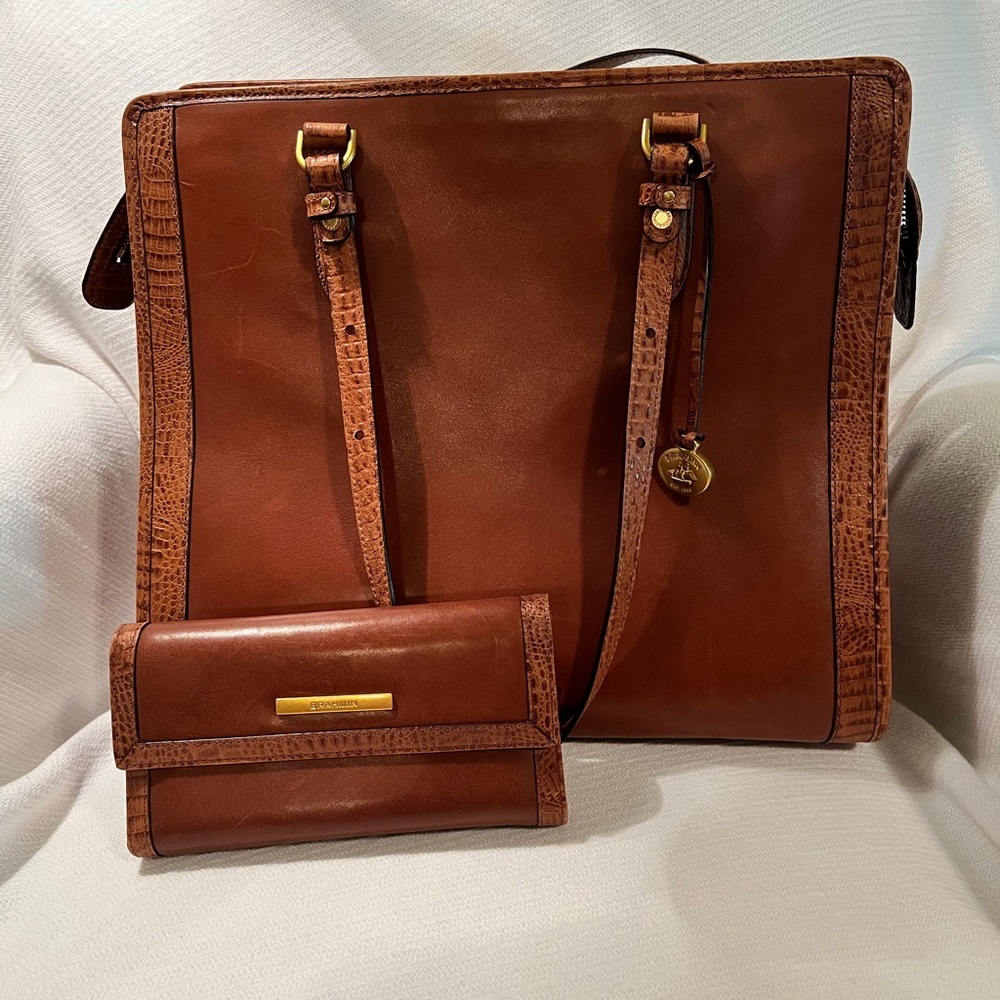 Brahmin Brown Shoulder Bag and Wallet Set